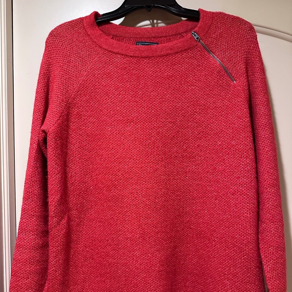 Abercrombie & Fitch Red Pullover Zipper Crew Sweater (S)